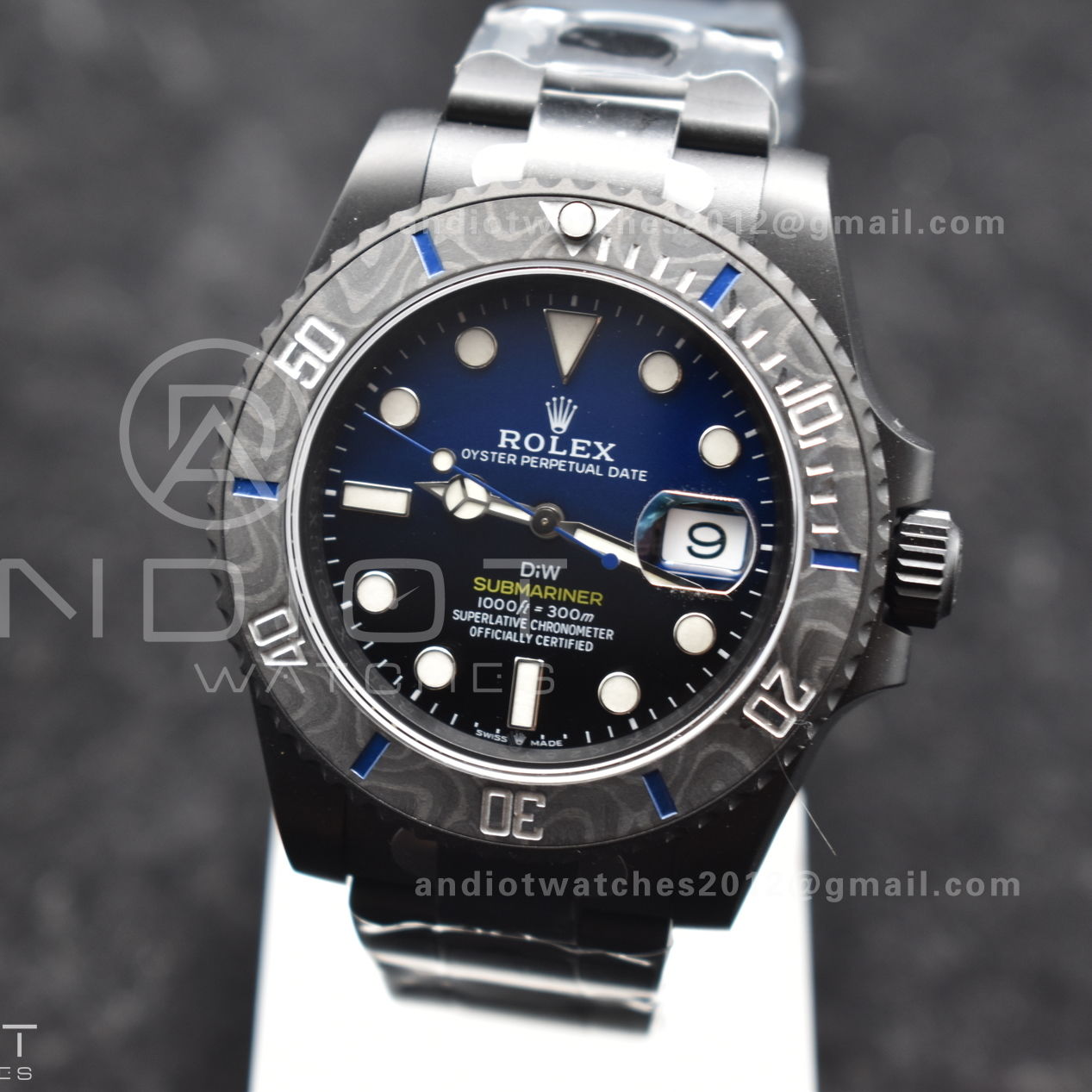 Submariner DIW DLC Sandblasted VSF 1:1 Best Edition Black/Blue Dial on DLC Bracelet VS3135